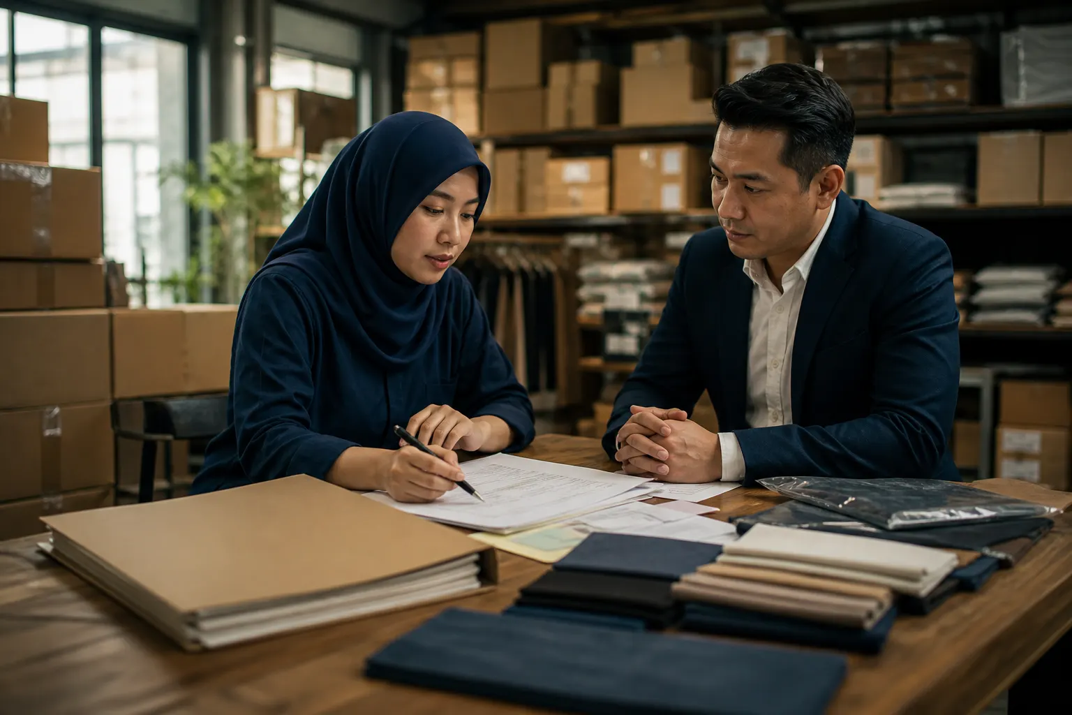 Malaysian project team arranging supplier payments before issuing an invoice